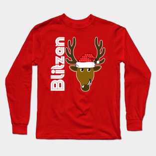 Blitzen, Family Christmas Santa Anime 8+ Reindeer Tshirts Long Sleeve T-Shirt